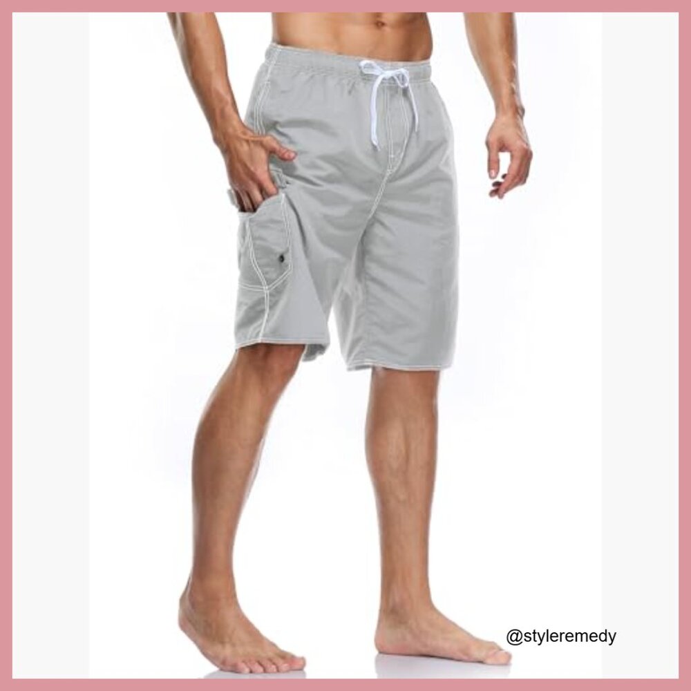 Quick Dry Polyester Swim Trunks Board Shorts With… - image 2